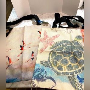Two NWT Beach Vibe Canvas Tote Bags